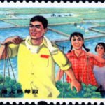 (4-1), Learning Mao Zedong's works with peasants, 8 fen, 40*30 mm