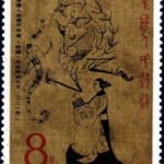 (2-1), Silk painting of Dragon and phoenix bring souls to Heaven, 8 fen, 40*54 mm