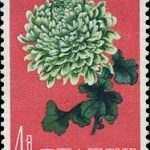 (18-2), Green Peony, 4 fen, 26.5*36 mm