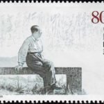 (4-3), Mao Zedong in Lushan Mountain, 80 fen, 50*38 mm