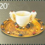 (4-3), Jade Cup with Gold-coated Silver Plate, 120 fen, 40 * 30 mm