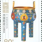 (6-1), Cloisonne Enamel Branch Lotus Lines Tripod Type Furnace (Yuan Dynasty), 80 fen, 30 * 40 mm