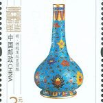 (6-6), Cloisonne Bottle Vase with Long Neck Decorated with Interlocking Lotus Design (Ming Dynasty), 300 fen, 30 * 40 mm