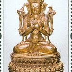(6-5), Gilt-Bronze Manjusri Bodhisattva (Ming Dynasty), 120 fen, 50 * 30 mm