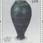 (4-3), Peacock Blue-Glazed Pottery Bottom from Persia, Five Dynasties and Ten Kingdoms Period, 120 fen, 30 * 40 mm