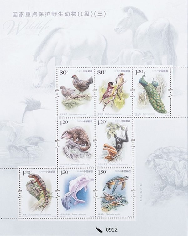 (1-1s), Wild Animals Under First-Class State Protection (3) (Full Sheet), 910 fen, 150 * 190 mm